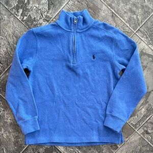 POLO RALPH LAUREN Youth Royal Blue 1/4 Zip Sweater Preppy Coastal Cottagecore